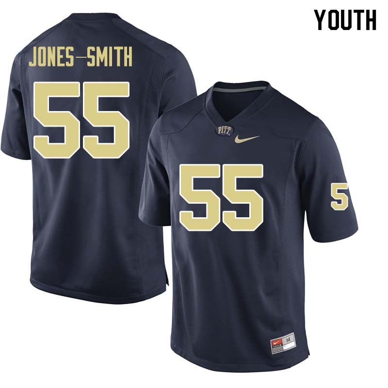 Youth #55 Jaryd Jones-Smith Pittsburgh Panthers College Football Jerseys Sale-Navy